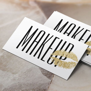 Maak de artistieke Gold Lips modern zwart-wit Visitekaartje