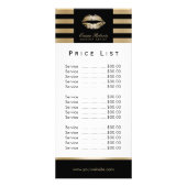 Maak de artistieke gouden Lips Moderne Stripes Pri Reclamekaart (Achterkant)
