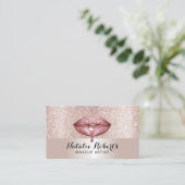 Maak de artistieke Luxury Driving Lips Blush Roos  Visitekaartje (Staand voorkant)