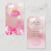 Maak de artistieke Visitekaartje Roze Lips & Licht (Voorkant / Achterkant)