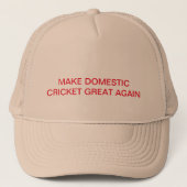 Maak de binnenlandse cricket weer geweldig trucker pet (Voorkant)