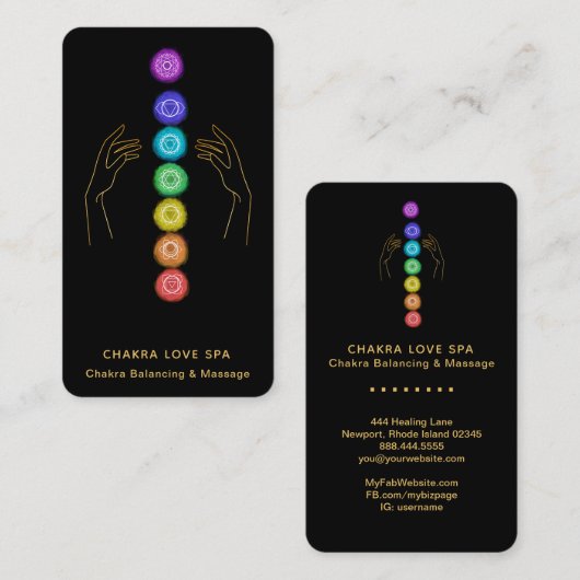 *~* Maak de Chakra symbolen + de helende handen Visitekaartje (Voorkant / Achterkant)