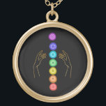 *~* Maak de Chakra symbolen los. Handen voor helin Goud Vergulden Ketting<br><div class="desc">Gold Plated krachtige JEWELRY MET INTENTIE (R) - sterk verbeterde juwelen. Chakra en Healing Hands op een zwarte achtergrond. Als professionele verafgelegen spirituele energiegenezer sinds 2001 heb ik geleerd, ontwikkeld en gebruik gemaakt van de kracht van de intentie om energie te genezen. Al mijn JEWELRY MET INTENTIE (R) draagt de...</div>