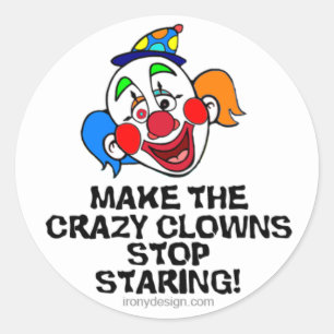Maak de Crazy Clowns Ronde Sticker