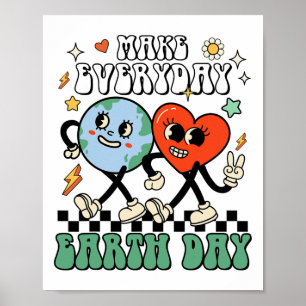 Maak de Dag van de Aarde Schattigee Dag van de Aar Poster