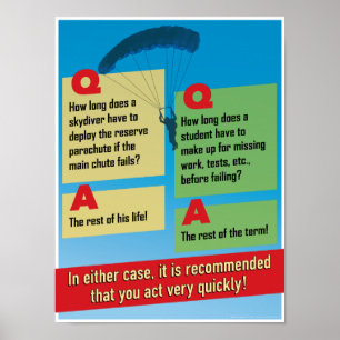 Maak de deadline van het werk af. Een klaslokaal p Poster