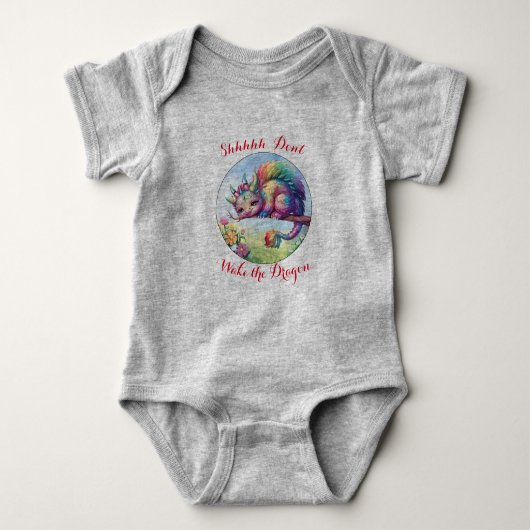 Maak de Dragon Baby One Piece niet wakker Romper (Voorkant)