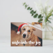 Maak de foto van de joy Dog los Feestdagenkaart (Staand voorkant)