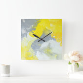 "Maak" de Grijze en Gele Abstracte Klok van de (Huis)