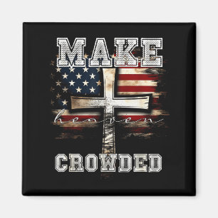 Maak de hemel druk kruis _ Amerikaanse vlag Christ Magneet