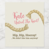 Maak de knoop los scheidingspartij wijn etiket (Enkel label)