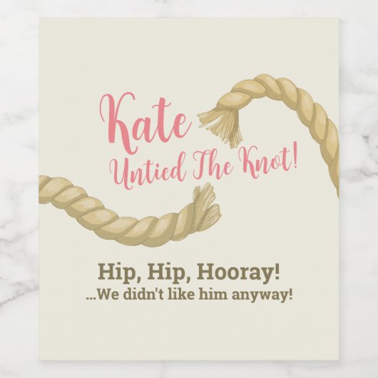 Maak de knoop los scheidingspartij wijn etiket (Enkel label)