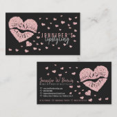 Maak de kunstlippen Roos Gold Heart lippenstift Visitekaartje (Voorkant / Achterkant)