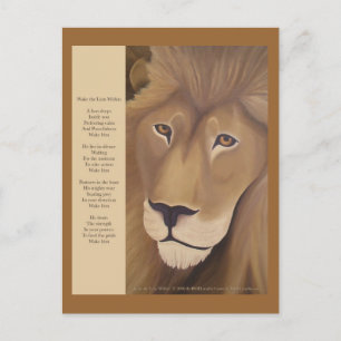 Maak de leeuw wakker in het Briefkaart
