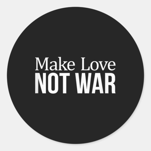 Maak de liefde - geen oorlog - ronde sticker (Voorkant)