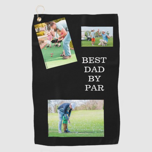 Maak de links met papa: Beste pa Golf Towel Golfhanddoek (Voorkant)
