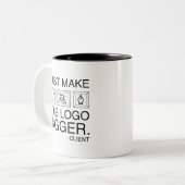 Maak de Logo alleen maar groter Tweekleurige Koffiemok (Voorkant links)