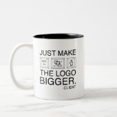 Maak de Logo alleen maar groter Tweekleurige Koffiemok (Links)