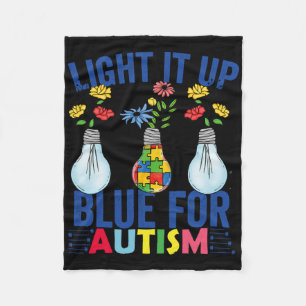 Maak de maand Blauwe Autisme Bewustheid Fleece Deken