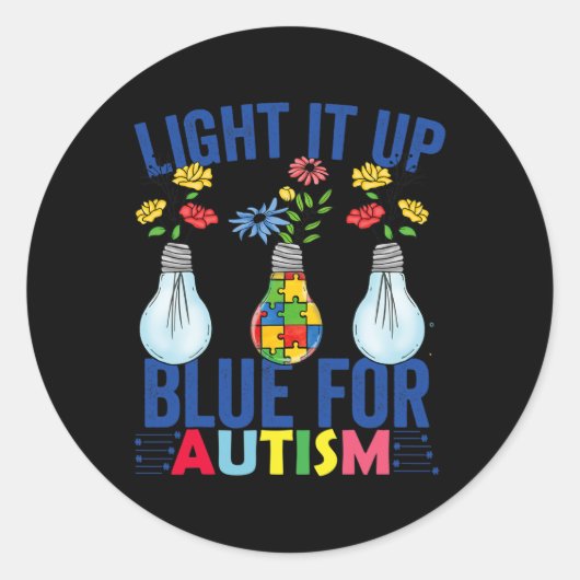 Maak de maand Blauwe Autisme Bewustheid Ronde Sticker (Voorkant)