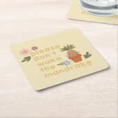 Maak de mandrake niet wakker kartonnen onderzetters (Schuin)