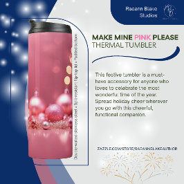 Maak de mijne roze alstublieft thermische tumbler thermosbeker