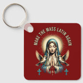 Maak de Mis weer Latijn Maagd Maria Sleutelhanger (Voorkant)