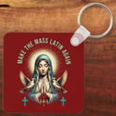 Maak de Mis weer Latijn Maagd Maria Sleutelhanger (Achterkant)