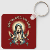 Maak de Mis weer Latijn Maagd Maria Sleutelhanger (Achterkant)