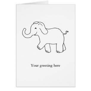 Maak de olifant blij met leuke, leuke simpele kuns