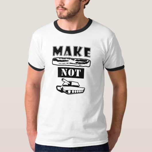 Maak de Oorlog van het Bacon niet! T-shirt (Voorkant)