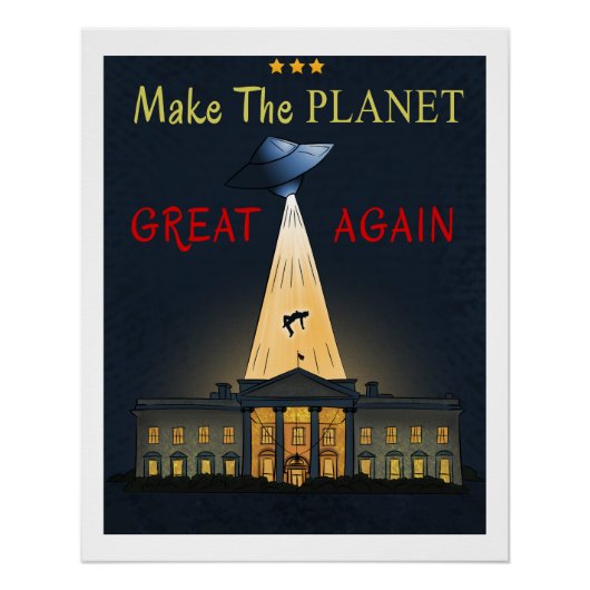 Maak de planeet weer geweldig! UFO ontvoering Perfect Poster (Voorkant)