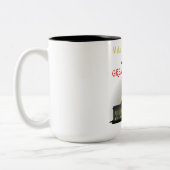 Maak de planeet weer geweldig! UFO ontvoering T-sh Tweekleurige Koffiemok (Links)