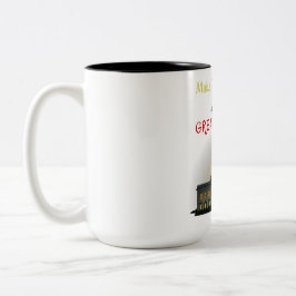 Maak de planeet weer geweldig! UFO ontvoering T-sh Tweekleurige Koffiemok