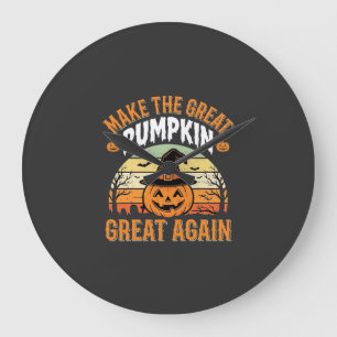 Maak De Pompoen Groot Opnieuw Halloween Ontwerp_1 Grote Klok