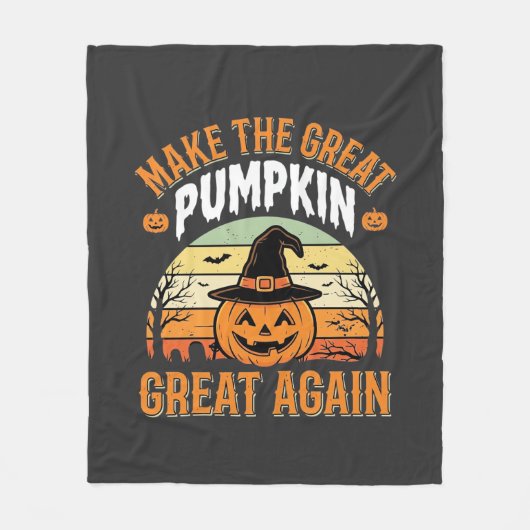 Maak De Pompoen Weer Groot Halloween Design_1 Fleece Deken (Voorkant)