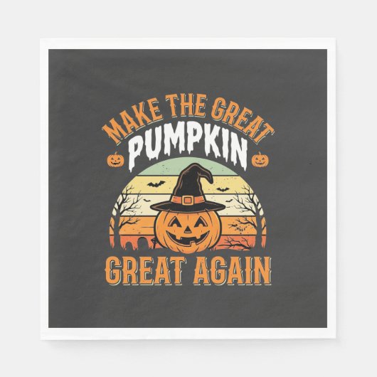 Maak De Pompoen Weer Groot Halloween Design_1 Servet (Voorkant)
