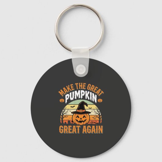 Maak De Pompoen Weer Groot Halloween Design_1 Sleutelhanger (Voorkant)
