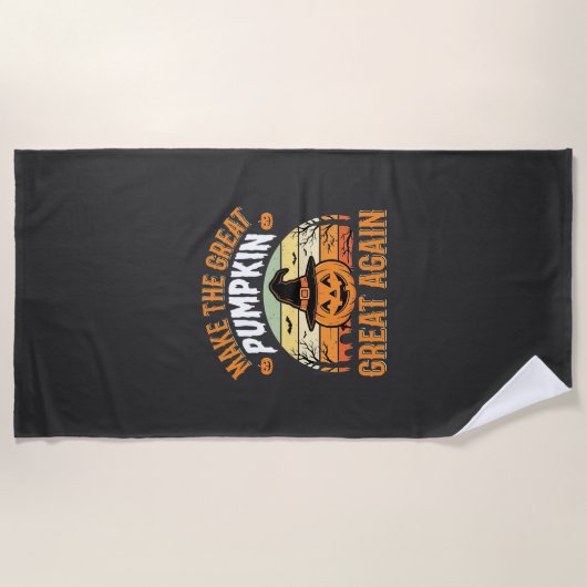 Maak De Pompoen Weer Groot Halloween Design_1 Strandlaken (Voorkant)