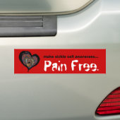 maak de sikkelcelanie bewust... Pijn vrij. Bumpersticker (Op auto)