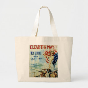 Maak de weg vrij! - 4de liberty-lening grote tote bag