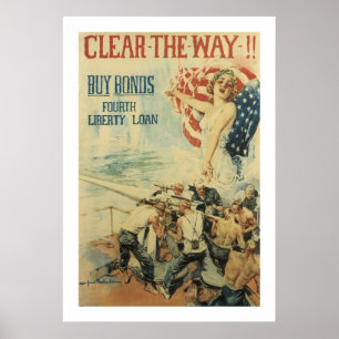 Maak de weg vrij! - 4de liberty-lening poster