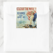 Maak de weg vrij! - 4de liberty-lening vierkante sticker (Tas)