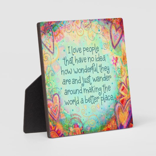 'Maak de wereld beter' Geïnspireerd als een plaque Fotoplaat (Voorkant)