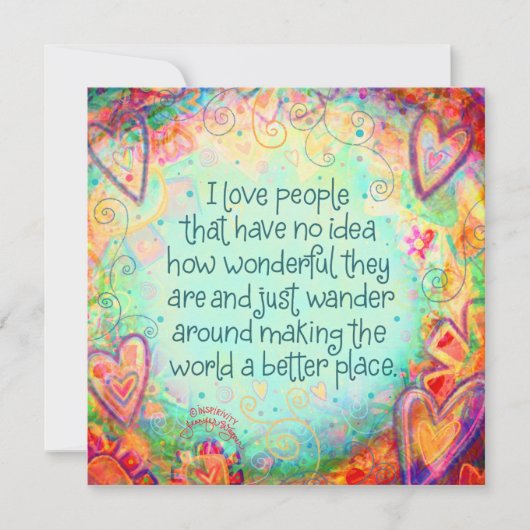 Maak de wereld beter heel  Dank je Kaart (Voorkant)