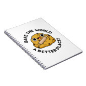 Maak de wereld een betere plek leuke bakken grap notitieboek (Rechterzijde)