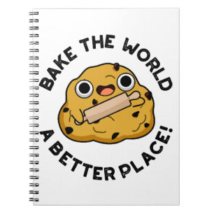 Maak de wereld een betere plek Schattige bakgrap Notitieboek