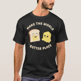Maak de wereld een boterplaats Kawaii Butters Pun T-shirt