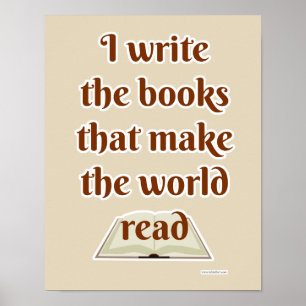 Maak de wereld leuk lees auteur slogan poster