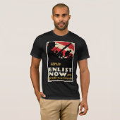 Maak de wereld veilig ~ Enlist nu T-shirt (Voorkant volledig)